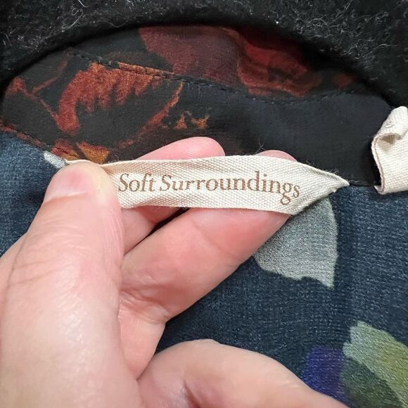 Soft Surroundings Anais Black Floral Long Sleeve Maxi Dress - Picture 5 of 15